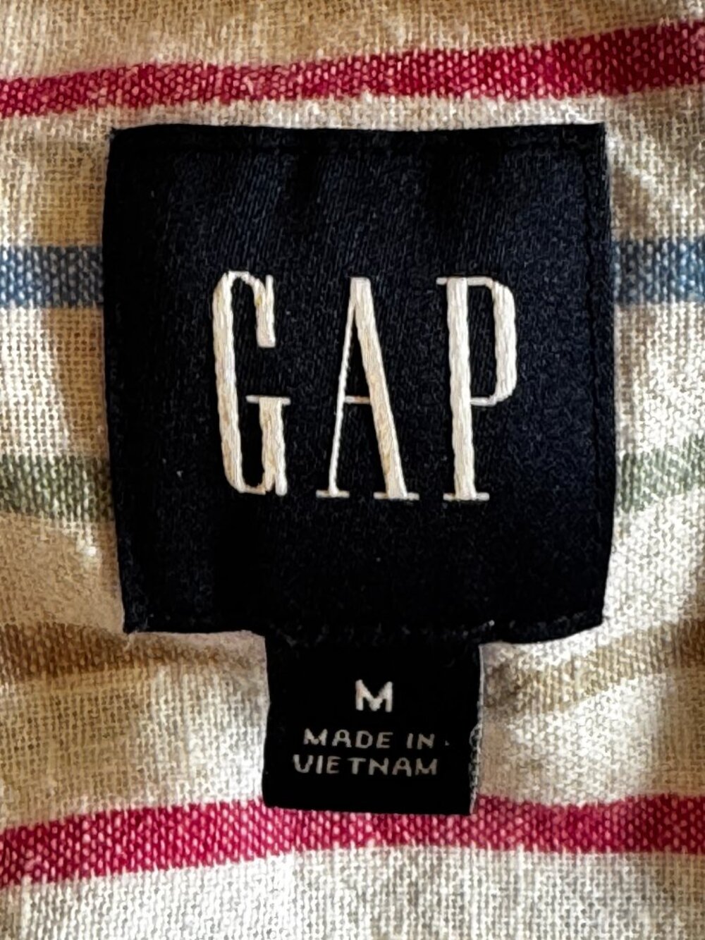 GAP Linen Blend Multicolor Striped Button-Up Shirt Women’s M Relaxed Fit - Picture 4 of 7